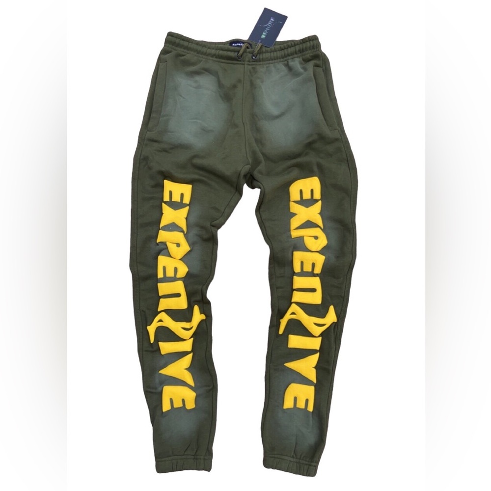 SO EXPENZIVE GREEN FADED SWEATPANTS